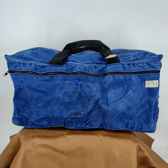 Zora of St Thomas Blue Canvas Large Duffle Bag - Picture 1 of 7